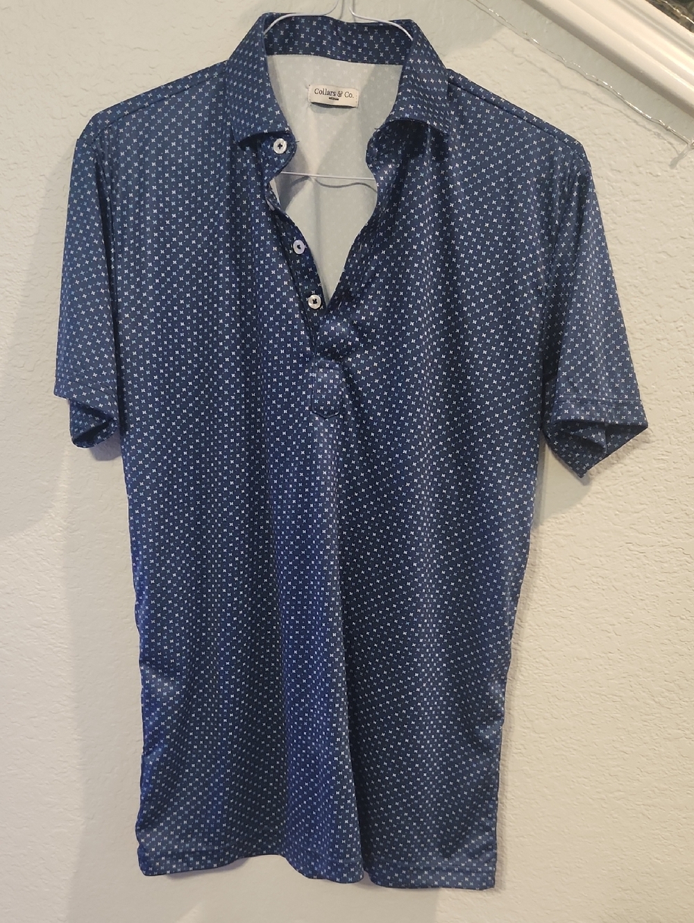 Men’s Navy Blue Short-Sleeve Polo Shirt - Collars & Co.